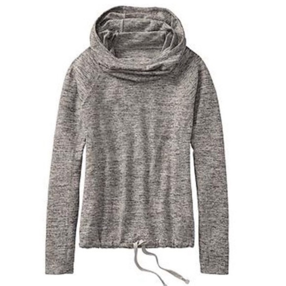 EUC - Athleta Blissful Hoodie Cowl Pullover - size small - brown Heather print - Picture 1 of 4